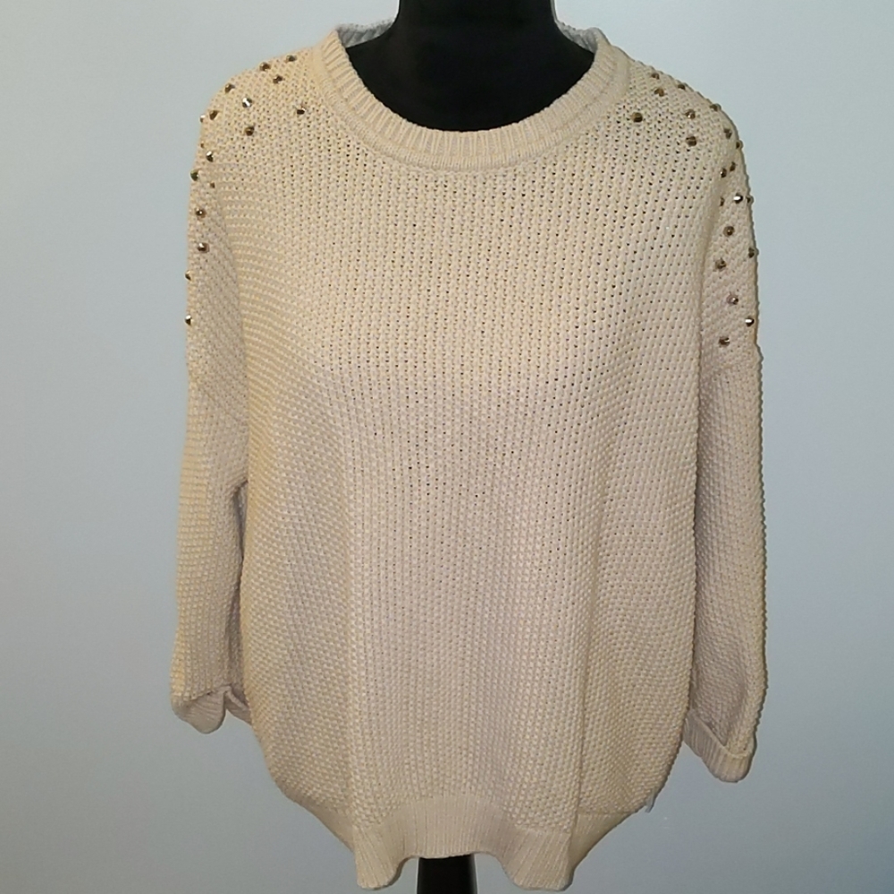 Cream Top shop studded sweater Size US 10